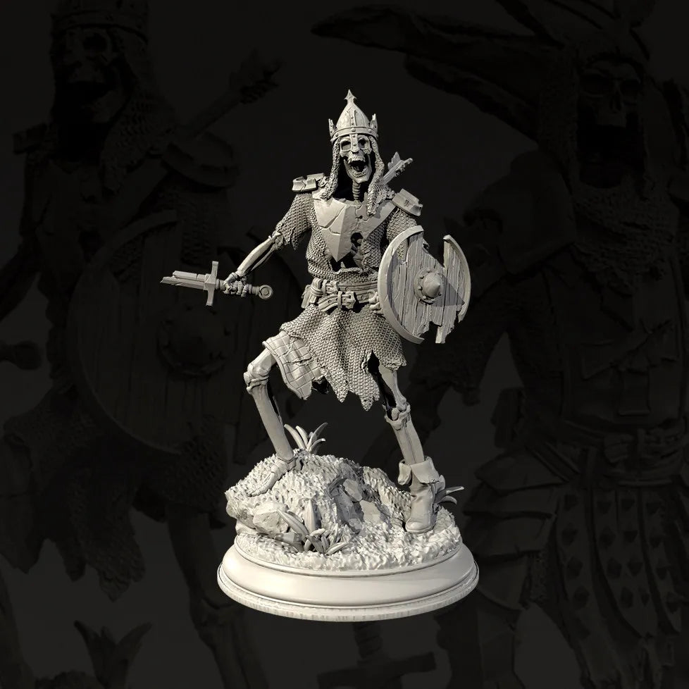 48mm Warriors with Ornate Armor, 5 Figures, Resin Model Figure Kit, Fantasy Theme, Unassembled and Unpainted