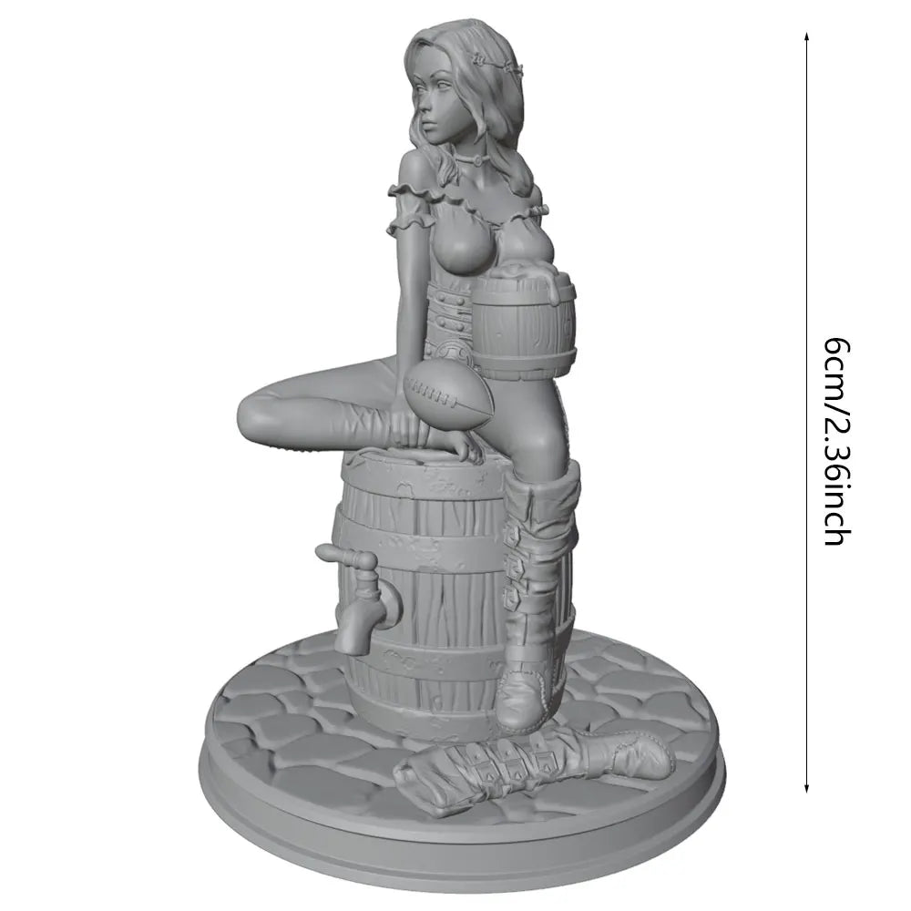 75mm Tavern Pin-up, Resin Model Diorama Kit, Unassembled and Unpainted