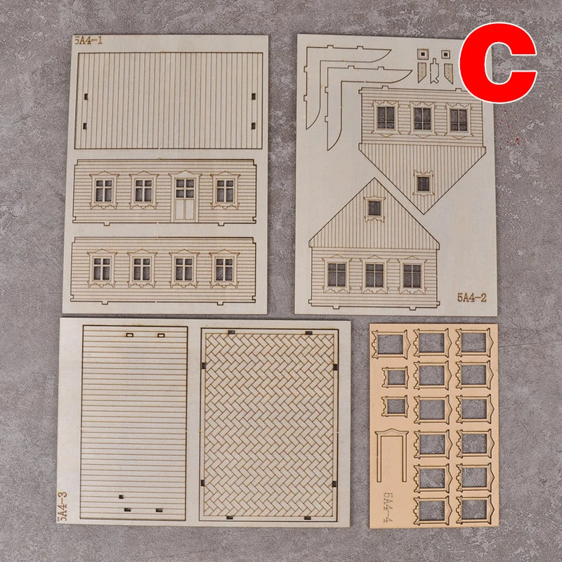 1/72 Eastern European Village Buildings, Resin Model Diorama Kit, Historical Theme, Unassembled and Unpainted