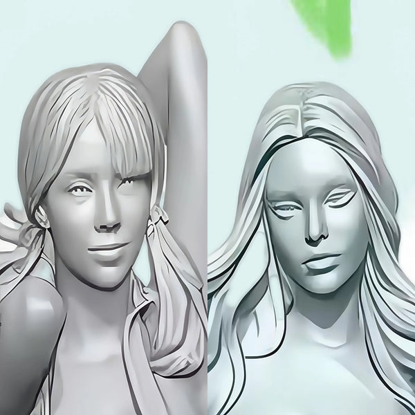 1/24 Pin-up, 4 Figures, Resin Model Figure Kit, Unassembled and Unpainted