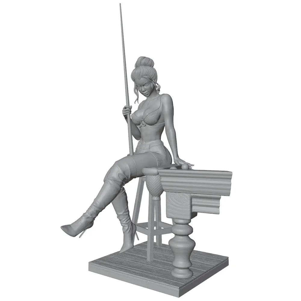 75mm Pin-up Billiards, Resin Model Figure Kit, Unassembled and Unpainted