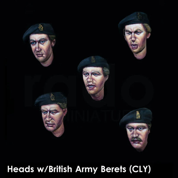 1/35 Modern British Army Berets (5-Heads), 5 Figures, Resin Model Figure Kit, Unassembled and Unpainted