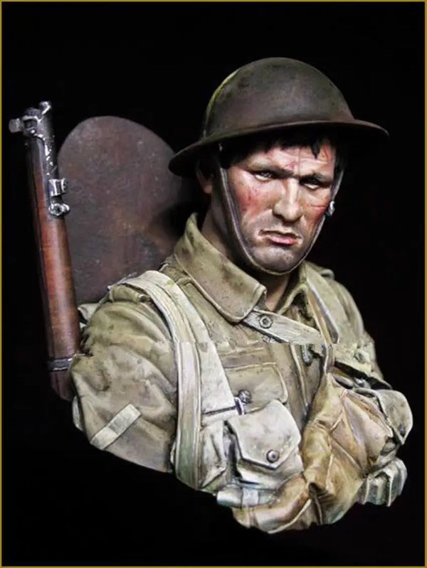 1/10 WWI Allied Soldier, Resin Model Bust Kit, Unassembled and Unpainted