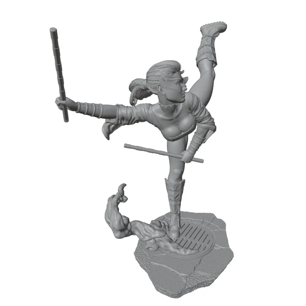 1/24 Warrior with Curved Scimitars and Serpent Armor, Resin Model Figure Kit, Fantasy Theme, Unassembled and Unpainted