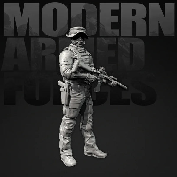 50mm Modern Soldier, Resin Model Figure Kit, Unassembled and Unpainted