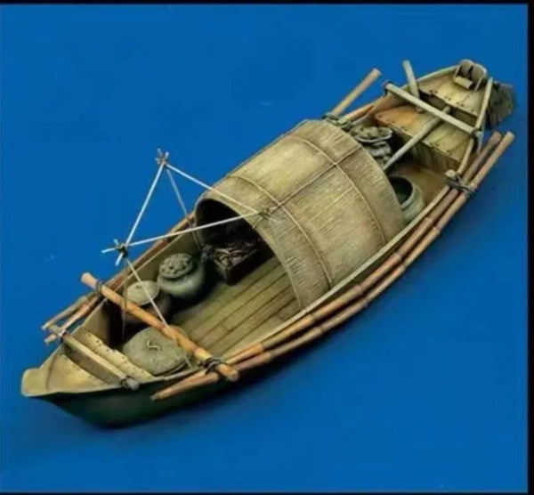1/35 Vietnam War River Patrol Sampan, 4 Figures, Resin Model Ship Kit, Unassembled and Unpainted