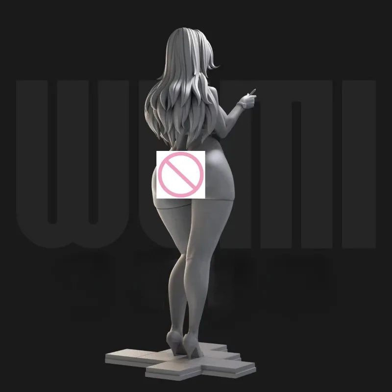 1/24 Cute Cartoon Waitress, Resin Model Figure Kit, Anime Theme, Unassembled and Unpainted