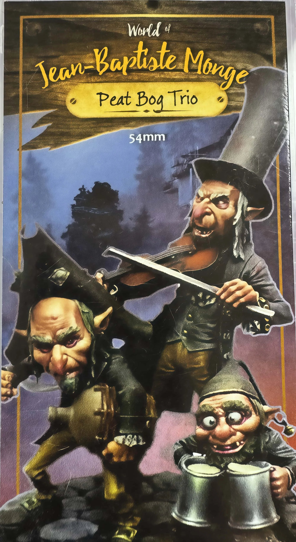 54mm Peat Dog Trio, 3 Figures, Resin Model Figure Kit, Fantasy Theme, Unassembled and Unpainted