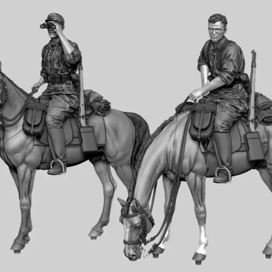1/35 Napoleonic European Cavalry, 4 Figures, Resin Model Figure Kit, Unassembled and Unpainted