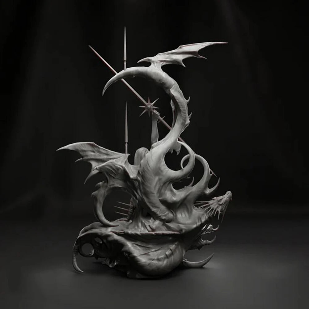 1/24 Pin-up with Demonic Base, 2 Figures, Resin Model Diorama Kit, Unassembled and Unpainted