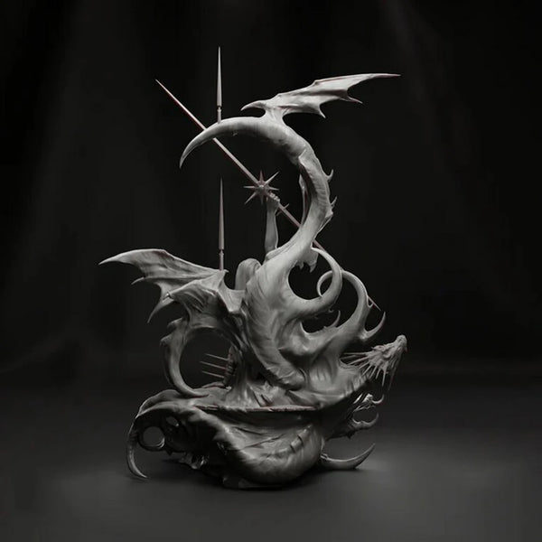 1/24 Pin-up with Demonic Base, 2 Figures, Resin Model Diorama Kit, Unassembled and Unpainted