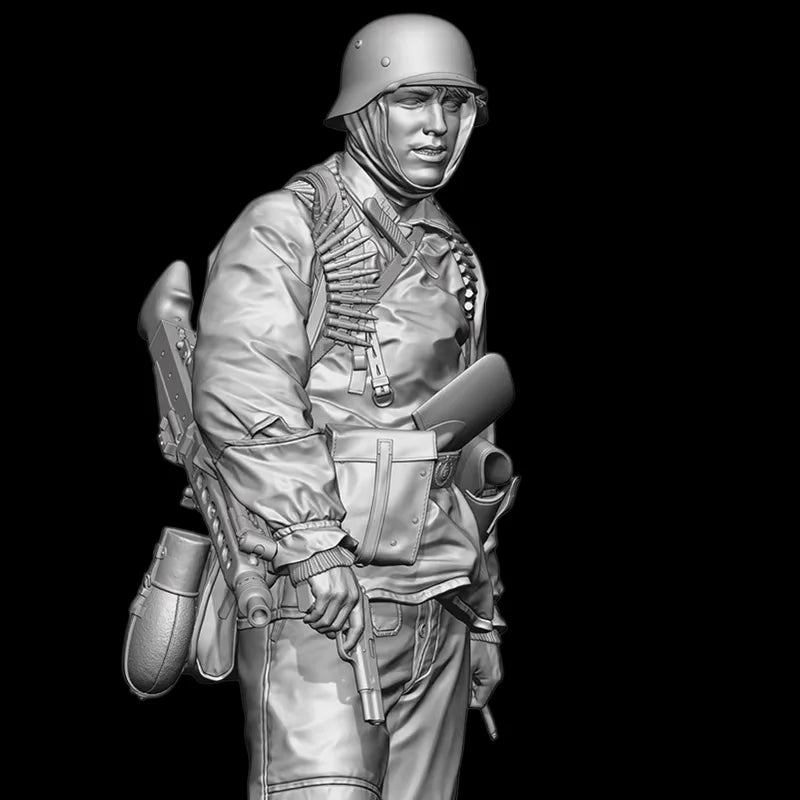 1/16 WWII German Soldier Commander, Resin Model Figure Kit, Unassembled and Unpainted