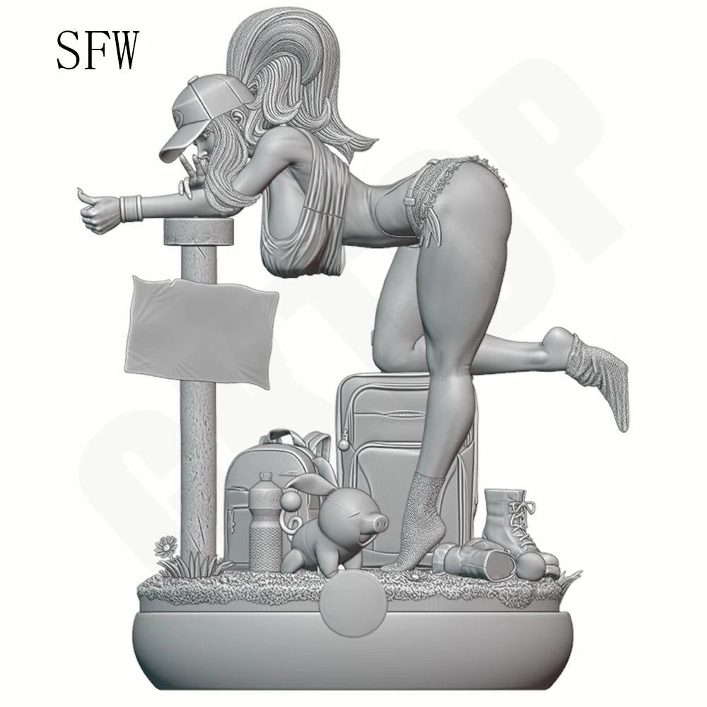 1/24 Modern Hitchhiker, Resin Model Figure Kit, Unassembled and Unpainted
