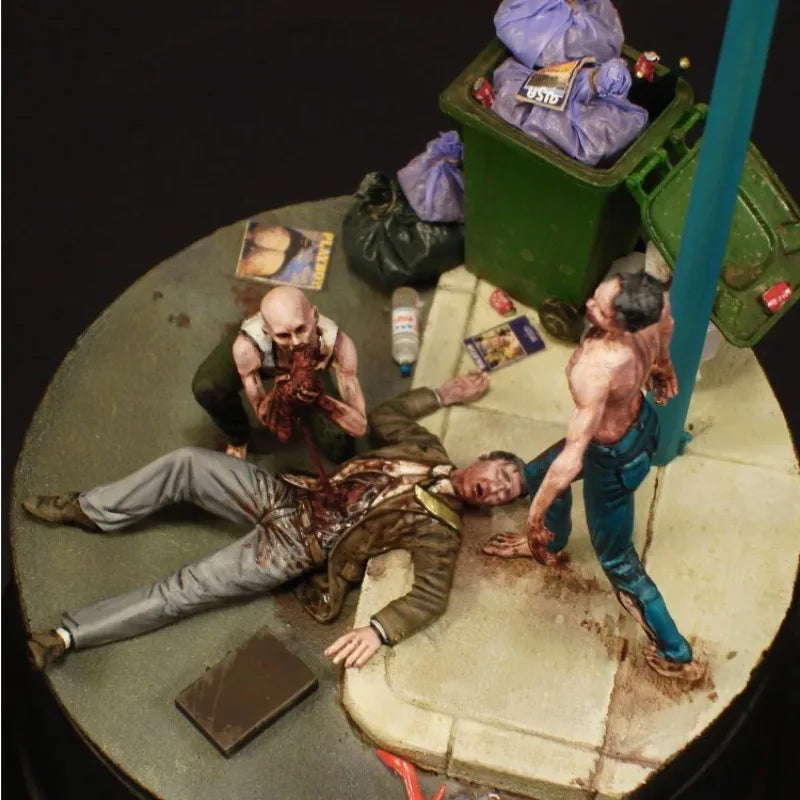 1/35 Zombie Survivors, 8 Figures, Resin Model Diorama Kit, Fantasy Theme, Unassembled and Unpainted