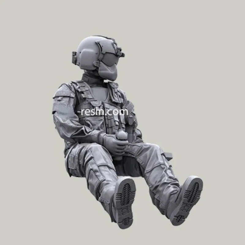 1/35 Modern Special Forces Operator Exiting Helicopter with Thermal Head, Resin Model Figure Kit, Unassembled and Unpainted