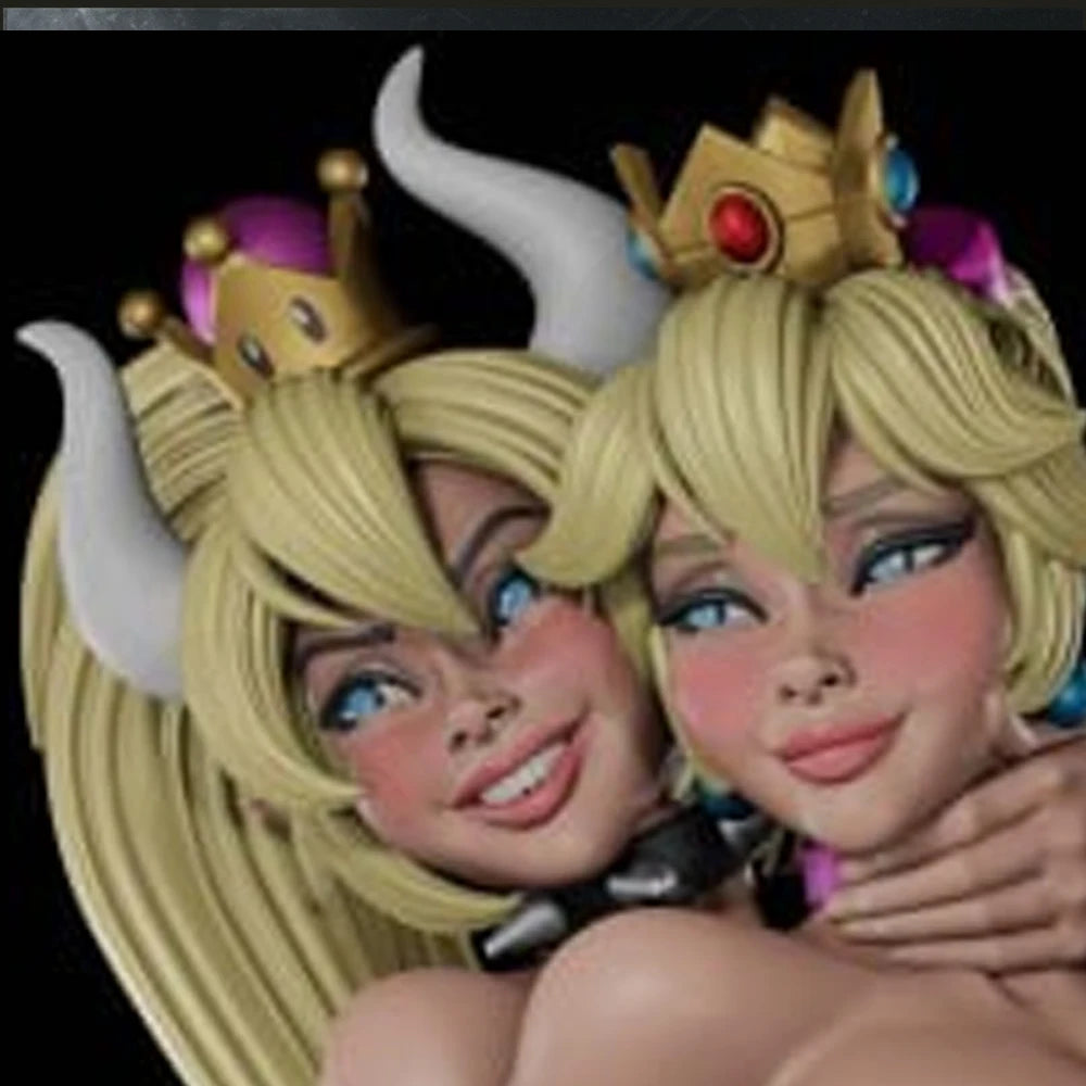 1/24 Twin Fantasy Princesses, 2 Figures, Resin Model Figure Kit, Fantasy Theme, Unassembled and Unpainted