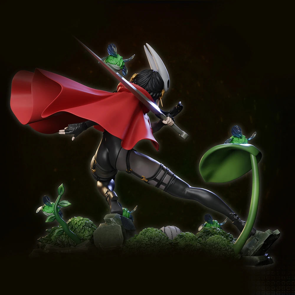 1/24 Horned Warrior with Red Cape, Resin Model Figure Kit, Fantasy Theme, Unassembled and Unpainted