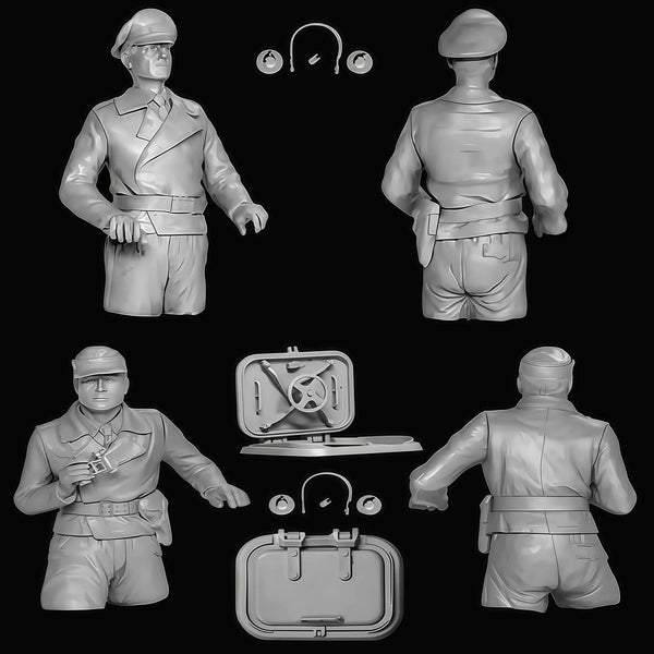 1/16 WWII German Officers, 2 Figures, Resin Model Figure Kit, Unassembled and Unpainted