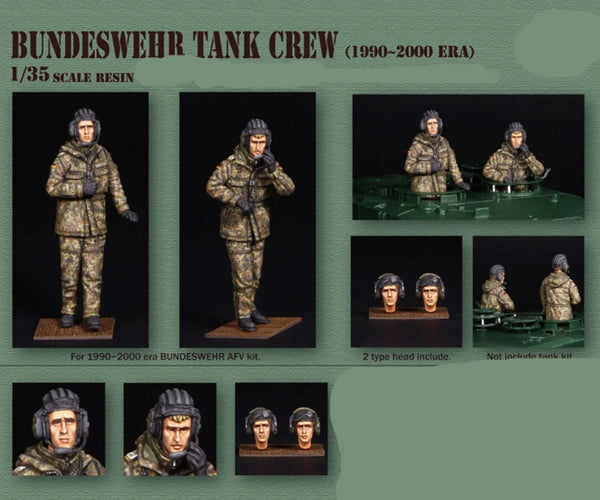 1/35 Modern Bundeswehr Tank Crew, 6 Figures, Resin Model Figure Kit, Unassembled and Unpainted
