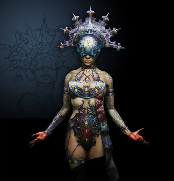 Female Warrior, Resin Model Bust Kit, Fantasy Theme, Unassembled and Unpainted