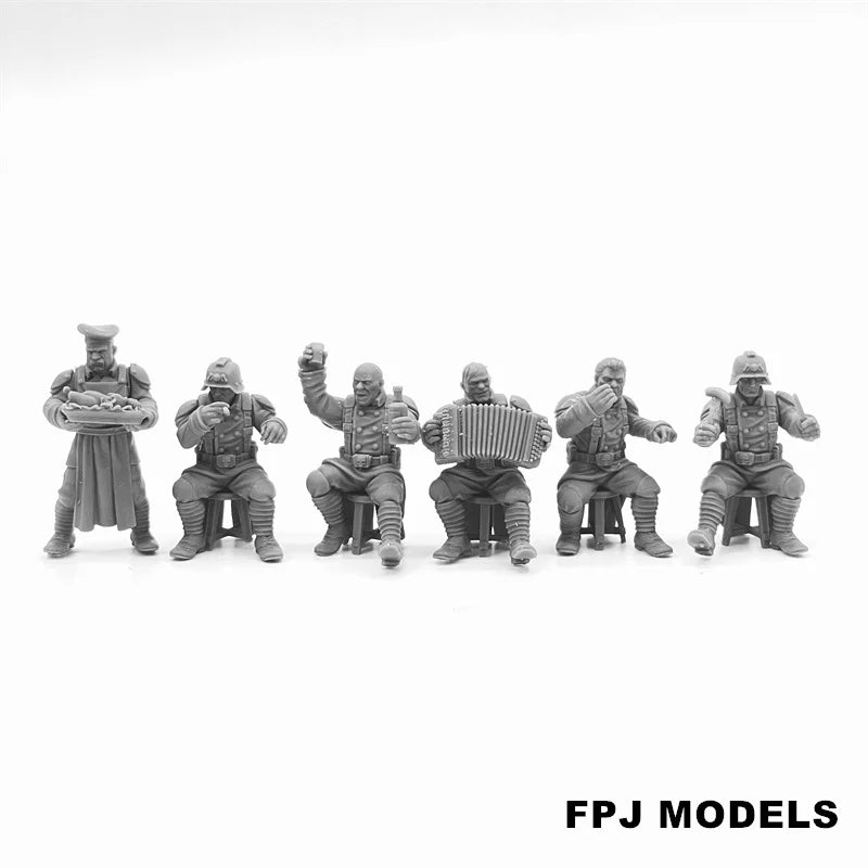 28mm Grim Guard Holiday Feast, 24 Figures, Resin Model Figure Kit, Fantasy Theme, Unassembled and Unpainted