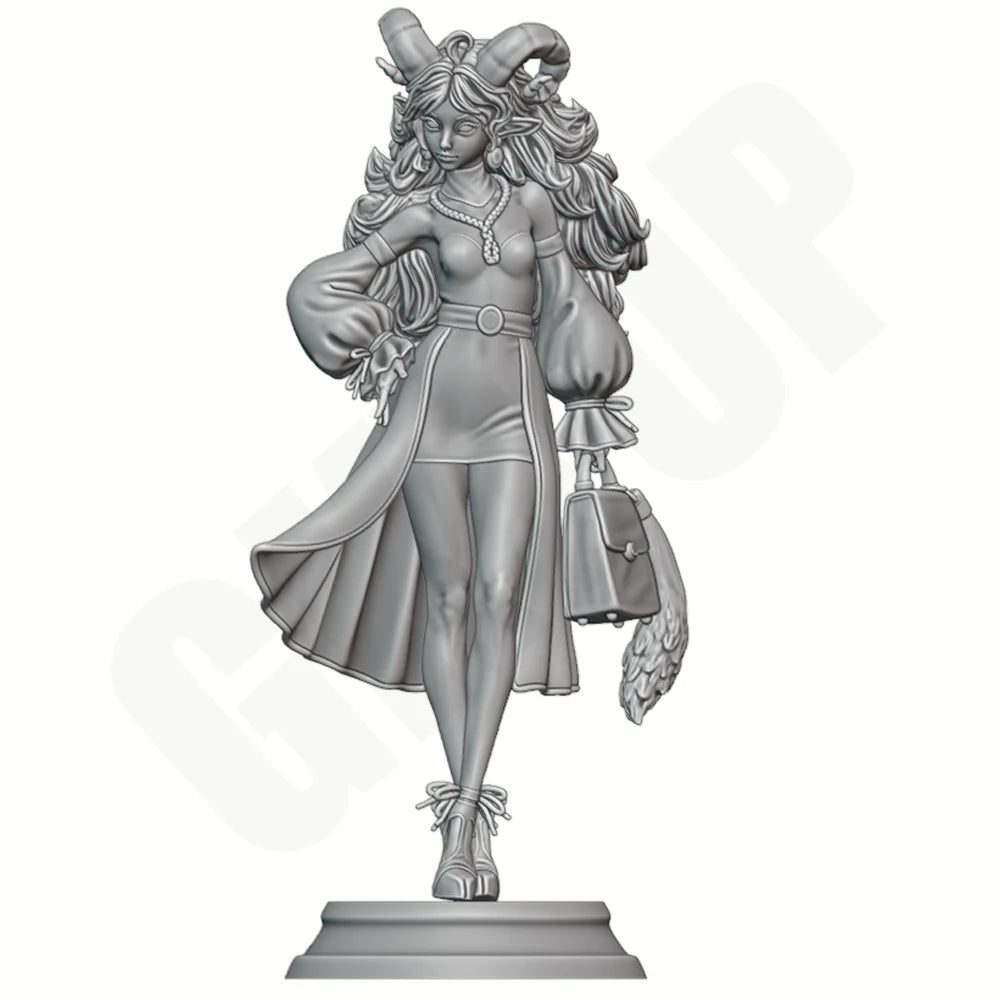 Dark Fantasy Horned Demon, Resin Model Figure Kit, Fantasy Theme, Unassembled and Unpainted