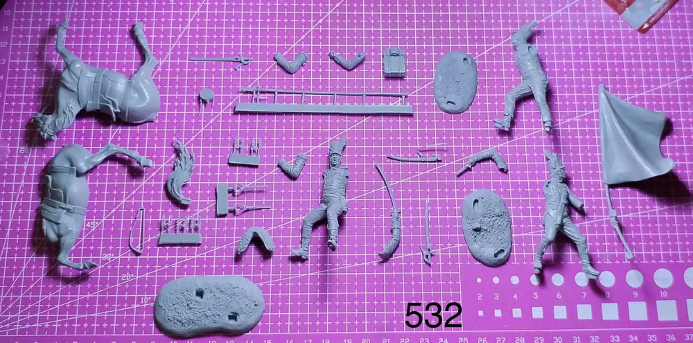 54mm Horned Demon Warrior, Resin Model Figure Kit, Fantasy Theme, Unassembled and Unpainted
