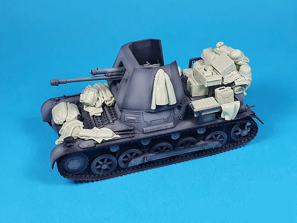 1/35 WWII German Tank Destroyer, 14 Figures, Resin Model Vehicle Kit, Unassembled and Unpainted