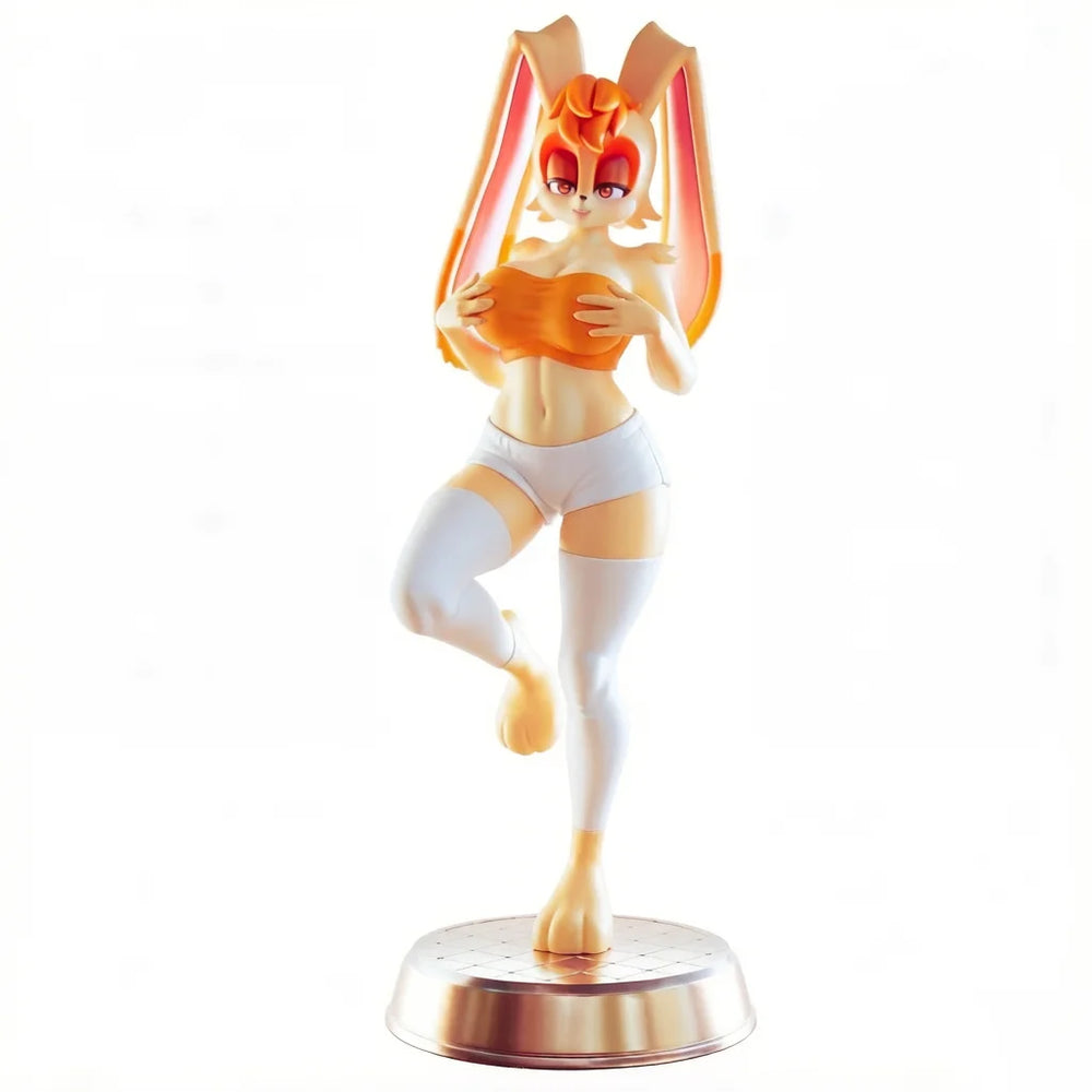 1/24 Orange-Haired Twin-Tail Girl Jumping, Resin Model Figure Kit, Anime Theme, Unassembled and Unpainted