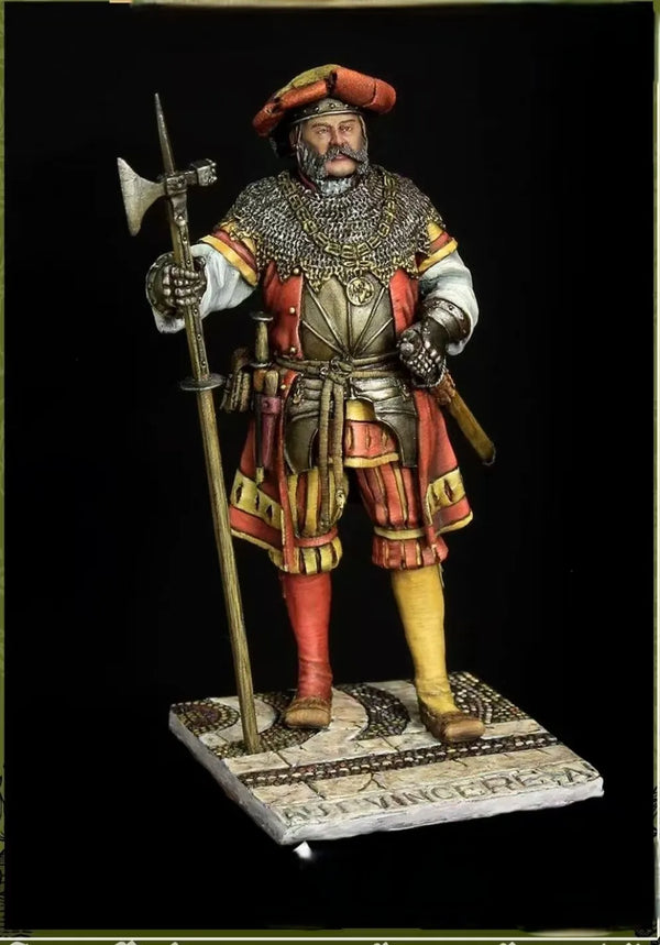 1/24 Medieval European Warrior, Resin Model Figure Kit, Unassembled and Unpainted