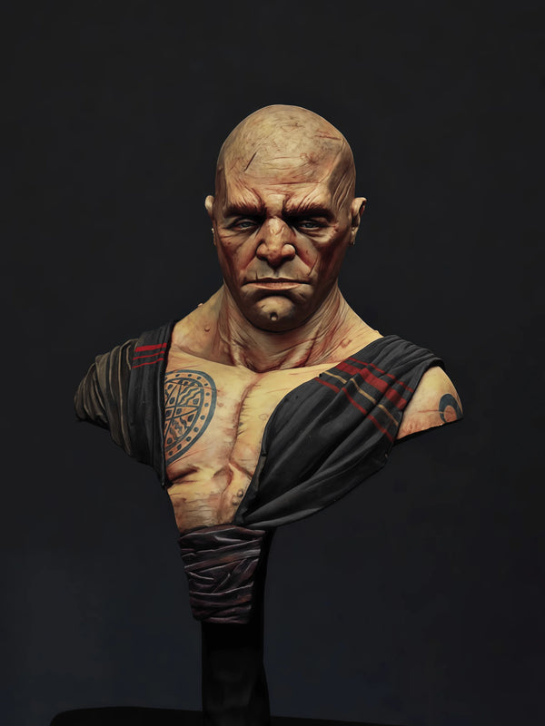 50mm Male Character, Resin Model Bust Kit, Sci-Fi Theme, Unassembled and Unpainted