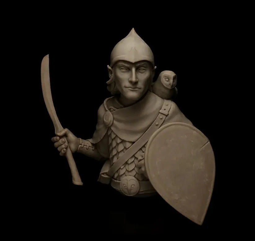 1/12 Medieval Warrior with Armor, Resin Model Bust Kit, Unassembled and Unpainted