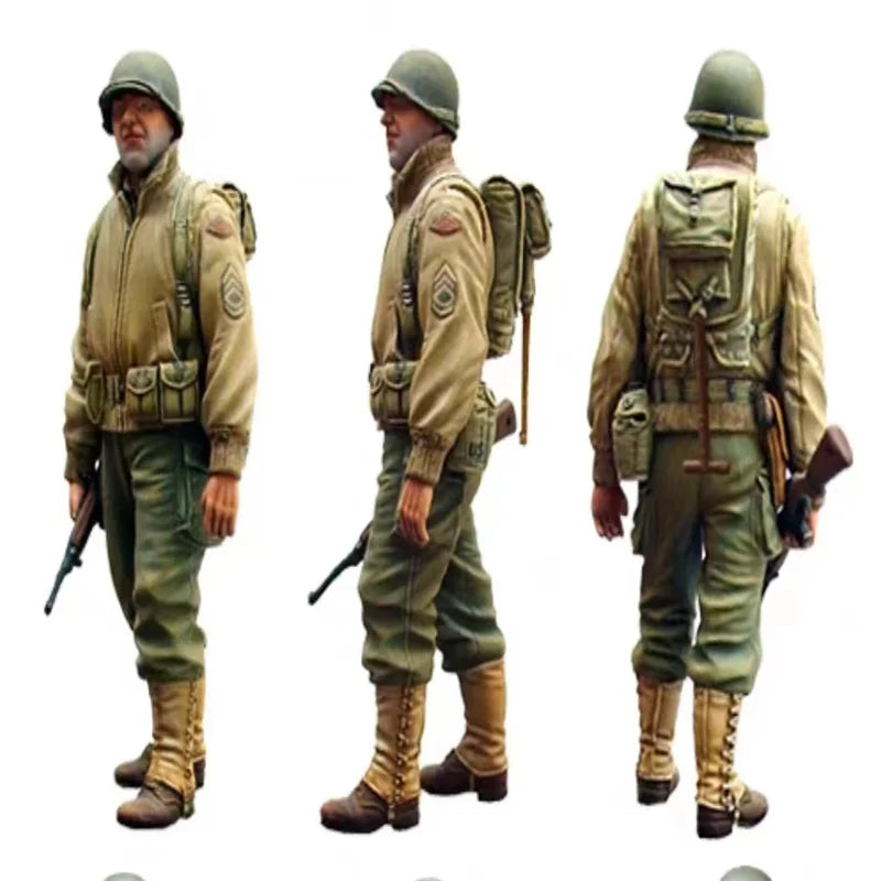 1/35 WWII German Infantry with Pickelhaube and Rifles, 3 Figures, Resin Model Figure Kit, Unassembled and Unpainted