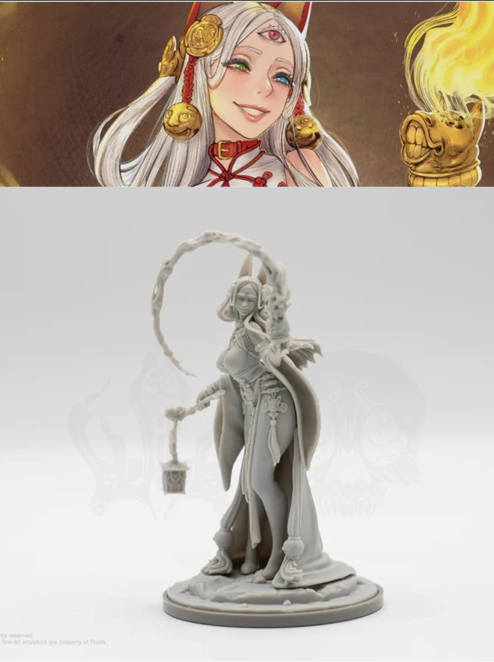 50mm Sorceress with Staff, Resin Model Figure Kit, Fantasy Theme, Unassembled and Unpainted