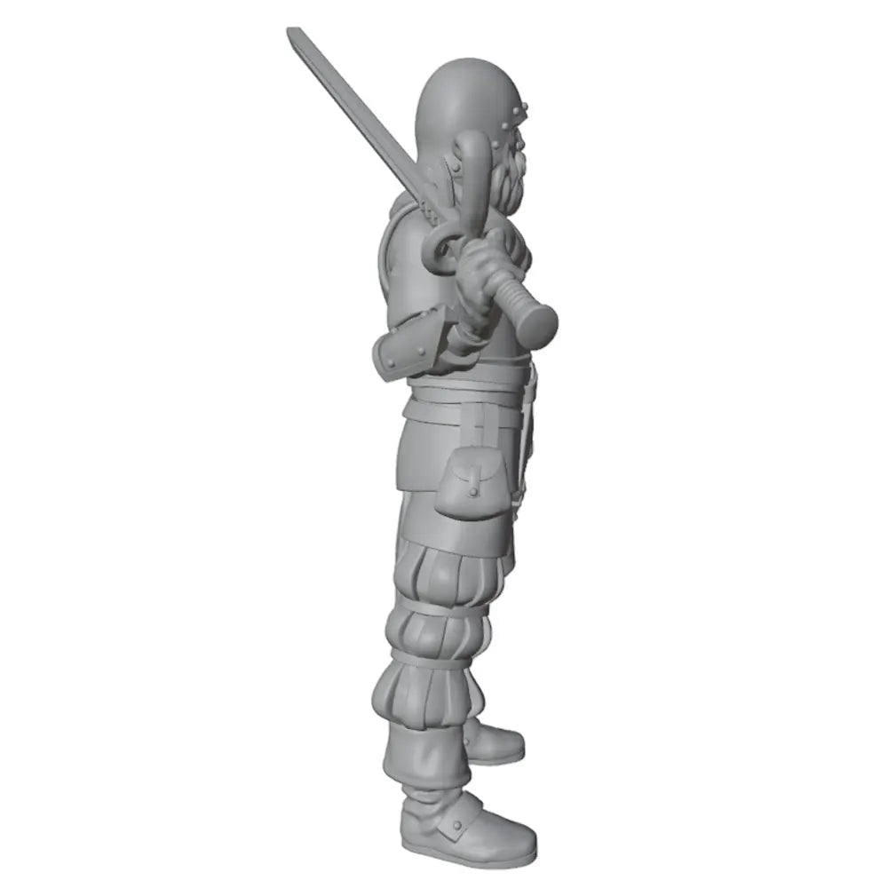 75mm Medieval Bearded Viking Warrior with Greatsword, Resin Model Figure Kit, Unassembled and Unpainted