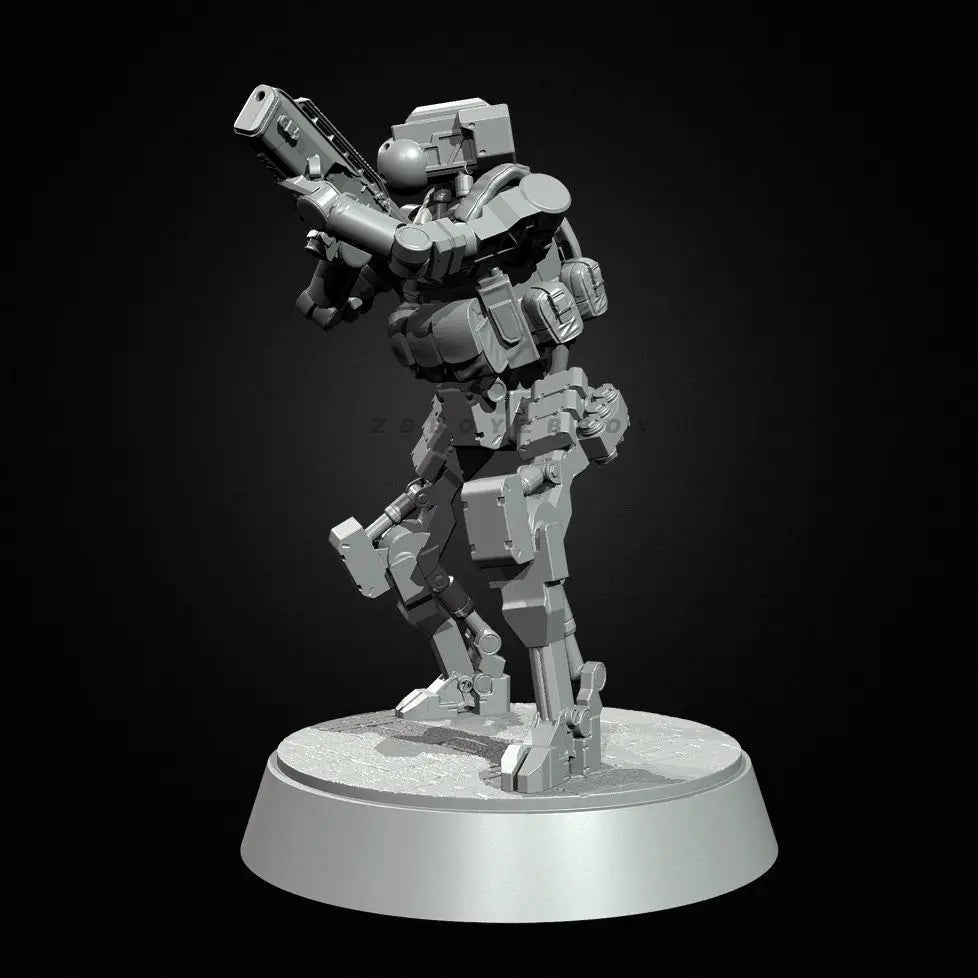 50mm Mecha Warrior, Resin Model Figure Kit, Sci-Fi Theme, Unassembled and Unpainted