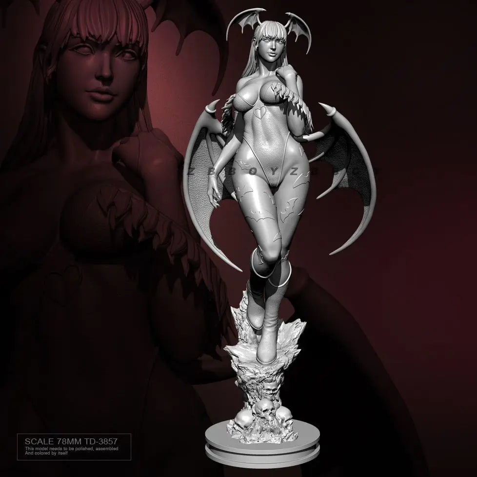 78mm Gothic Demon Warrior, Resin Model Figure Kit, Fantasy Theme, Unassembled and Unpainted
