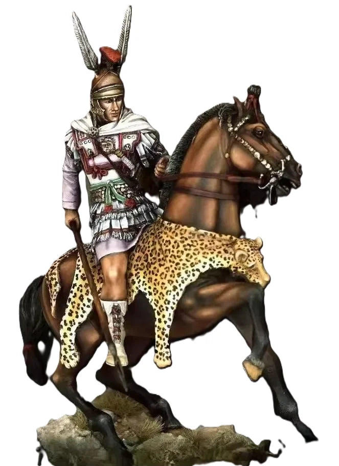 1/24 Ancient Scythian Mounted Warrior with Horned Helmet, Resin Model Figure Kit, Unassembled and Unpainted