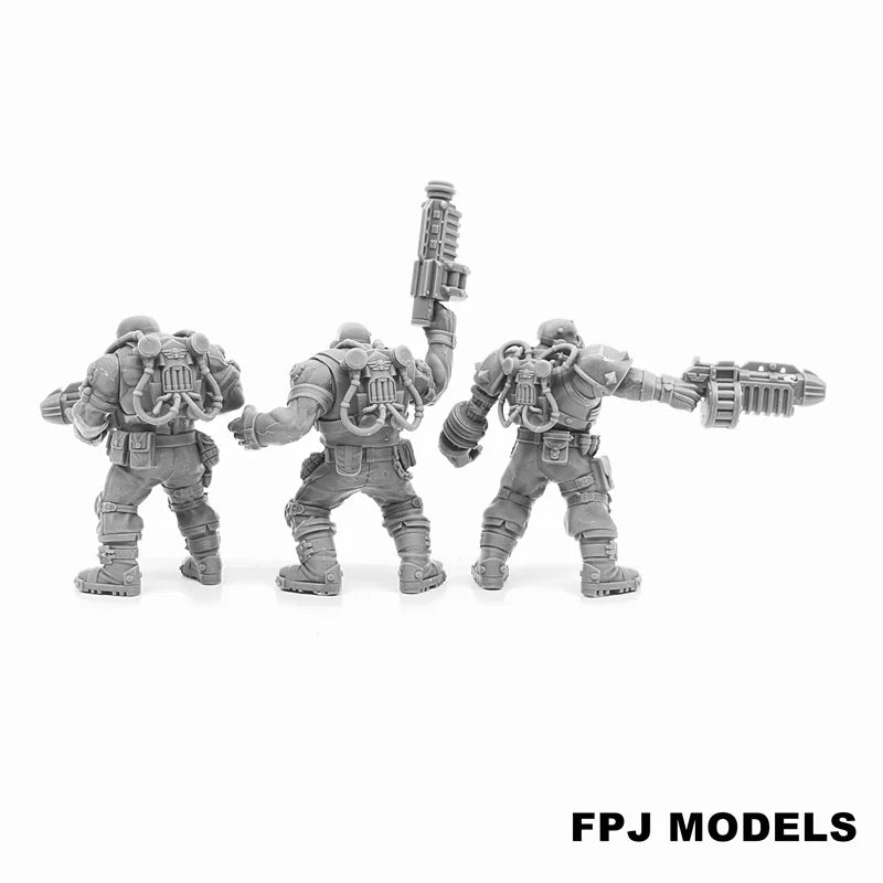 28mm Heavy Grimdark Power Armor Squad, 15 Figures, Resin Model Figure Kit, Sci-Fi Theme, Unassembled and Unpainted