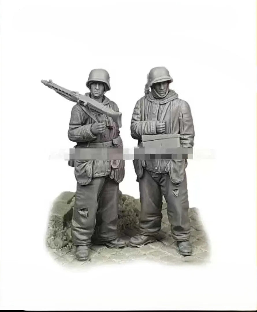 1/35 WWI Soldiers with Combat Gear, 2 Figures, Resin Model Figure Kit, Unassembled and Unpainted
