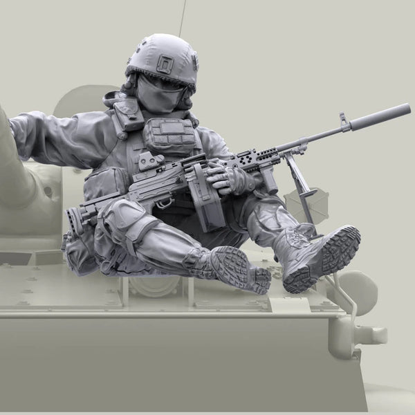 1/35 Modern Russian Marksman with Scoped Rifle, Resin Model Figure Kit, Unassembled and Unpainted