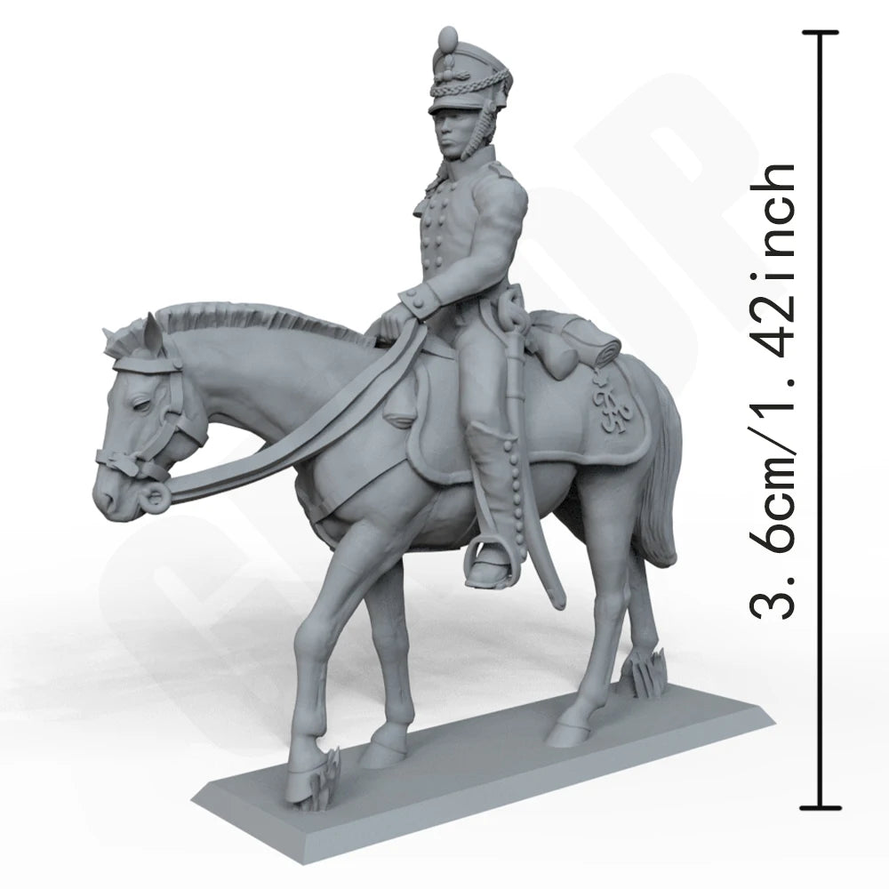 35mm Medieval Cavalry Commander, Resin Model Figure Kit, Unassembled and Unpainted