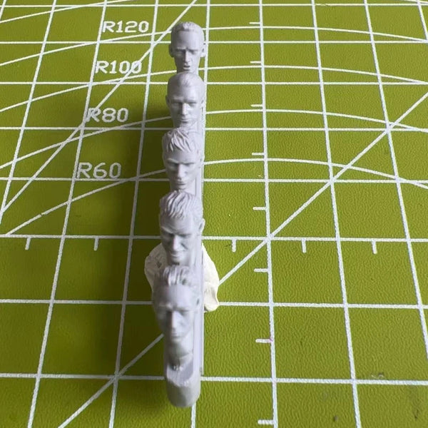 1/35 Soldier Replacement Heads, 28 Figures, Resin Model Bust Kit, Military Theme, Unassembled and Unpainted
