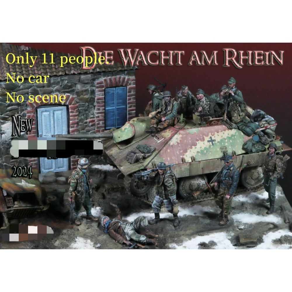 1/35 WWII German Urban Ruins, 11 Figures, Resin Model Figure Kit, Unassembled and Unpainted