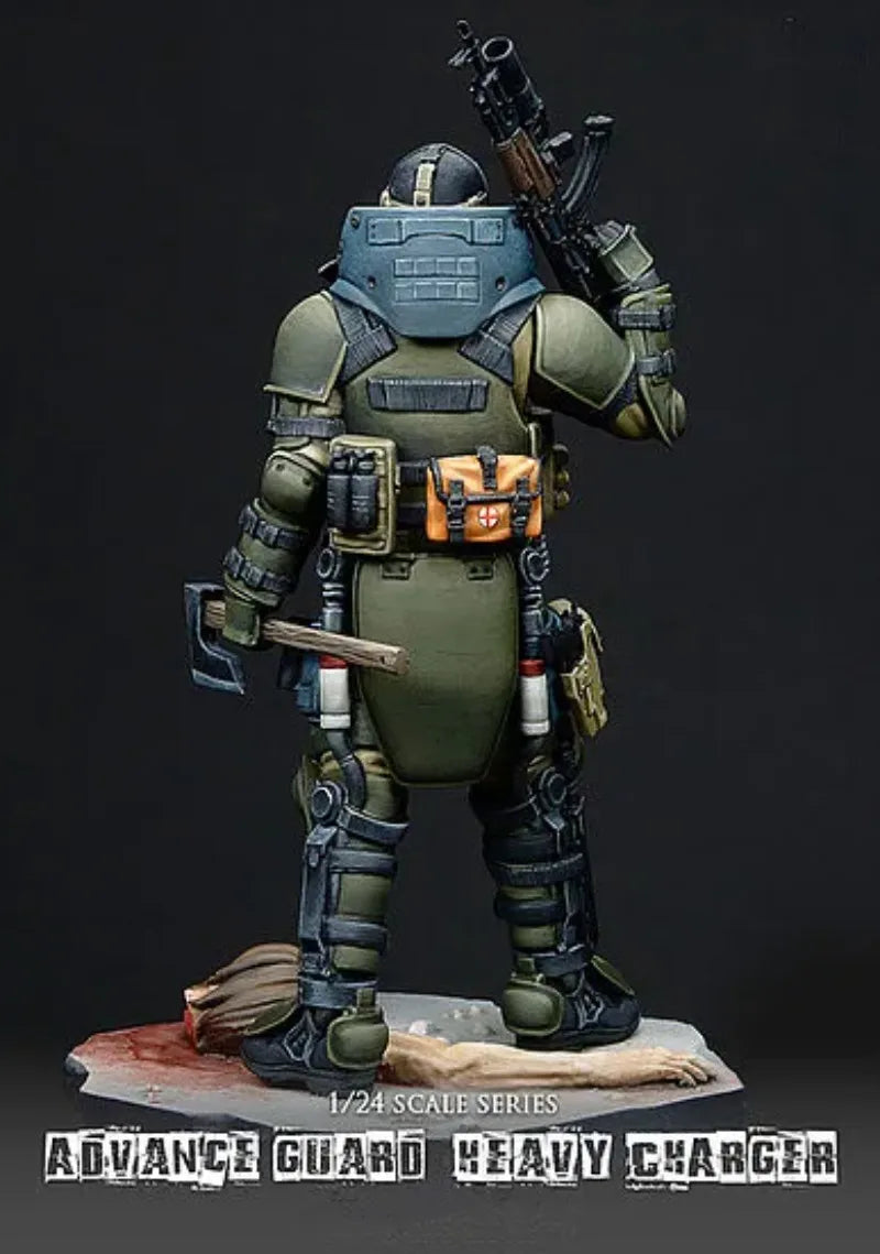 1/24 Modern Armored Tactical Soldier, Resin Model Figure Kit, Unassembled and Unpainted