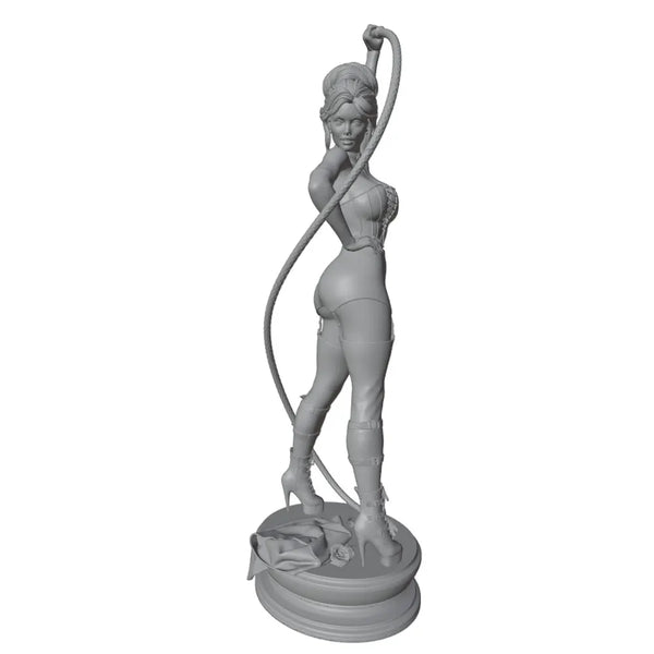 1/24 Femme Fatale with Whip, Resin Model Figure Kit, Unassembled and Unpainted