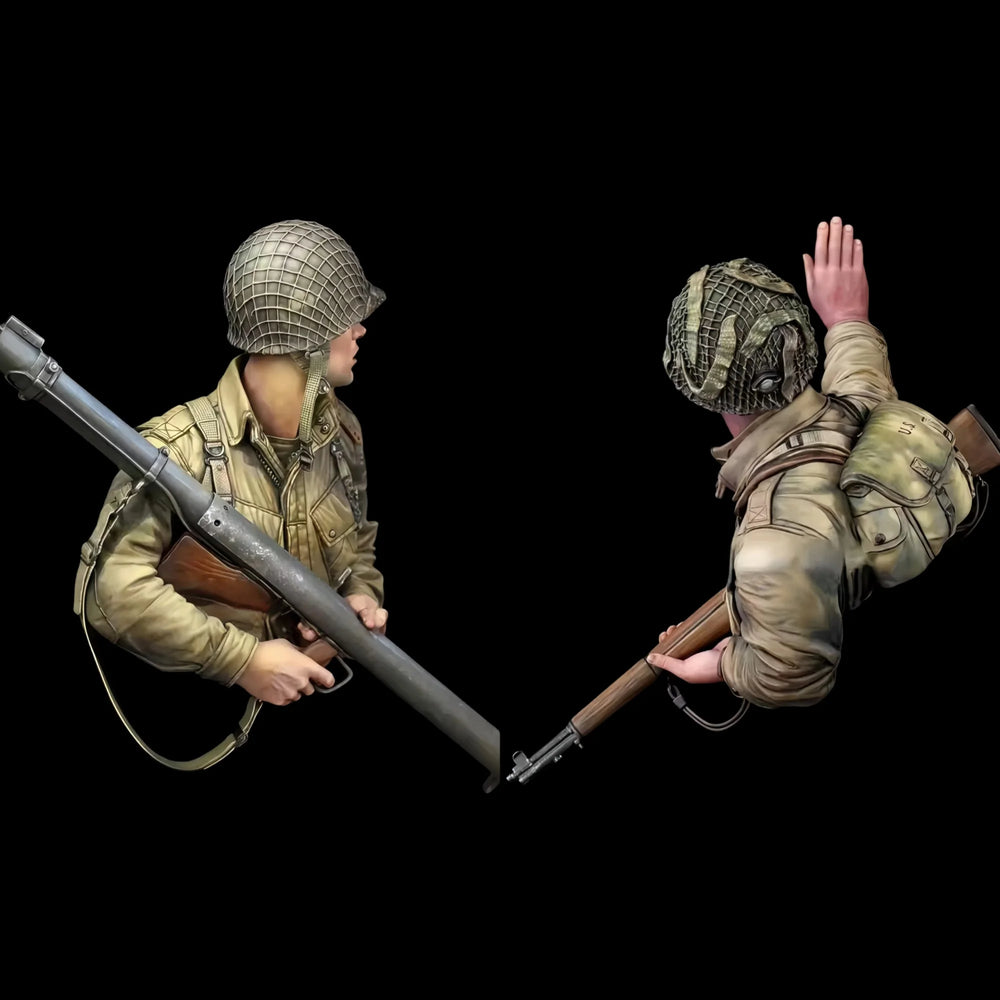 1/10 WWI American Doughboys, 2 Figures, Resin Model Bust Kit, Unassembled and Unpainted