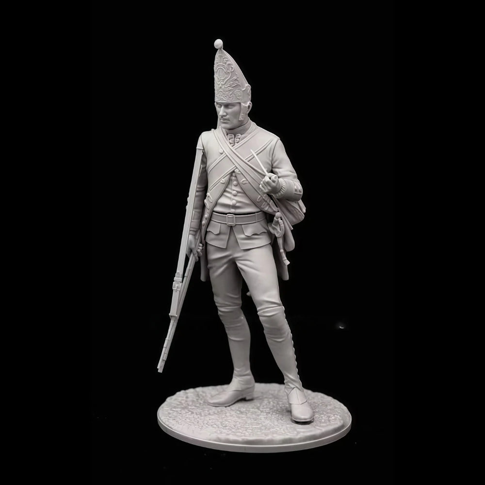 54mm Napoleonic Prussian Infantry, 3 Figures, Resin Model Figure Kit, Unassembled and Unpainted