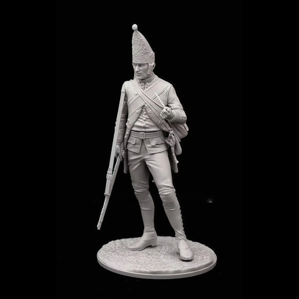 54mm Napoleonic Prussian Infantry, 3 Figures, Resin Model Figure Kit, Unassembled and Unpainted