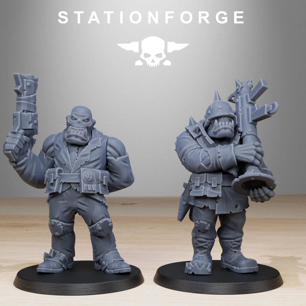 28mm Orkaz Soldiers, 12 Figures, Resin Model Figure Kit, Sci-Fi Theme, Unassembled and Unpainted